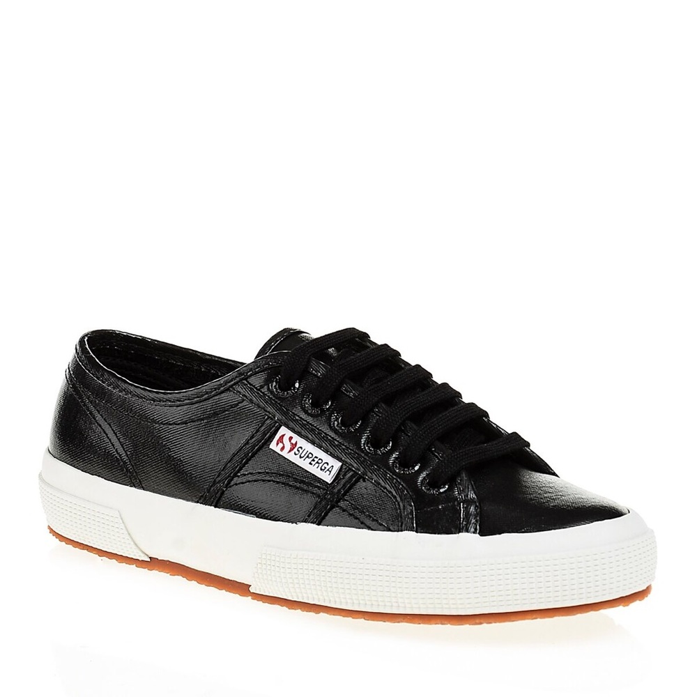 New Superga Cotmetu Metallic Low-top Lace Up Fashion Sneaker BLK METLIC Size 7.5
